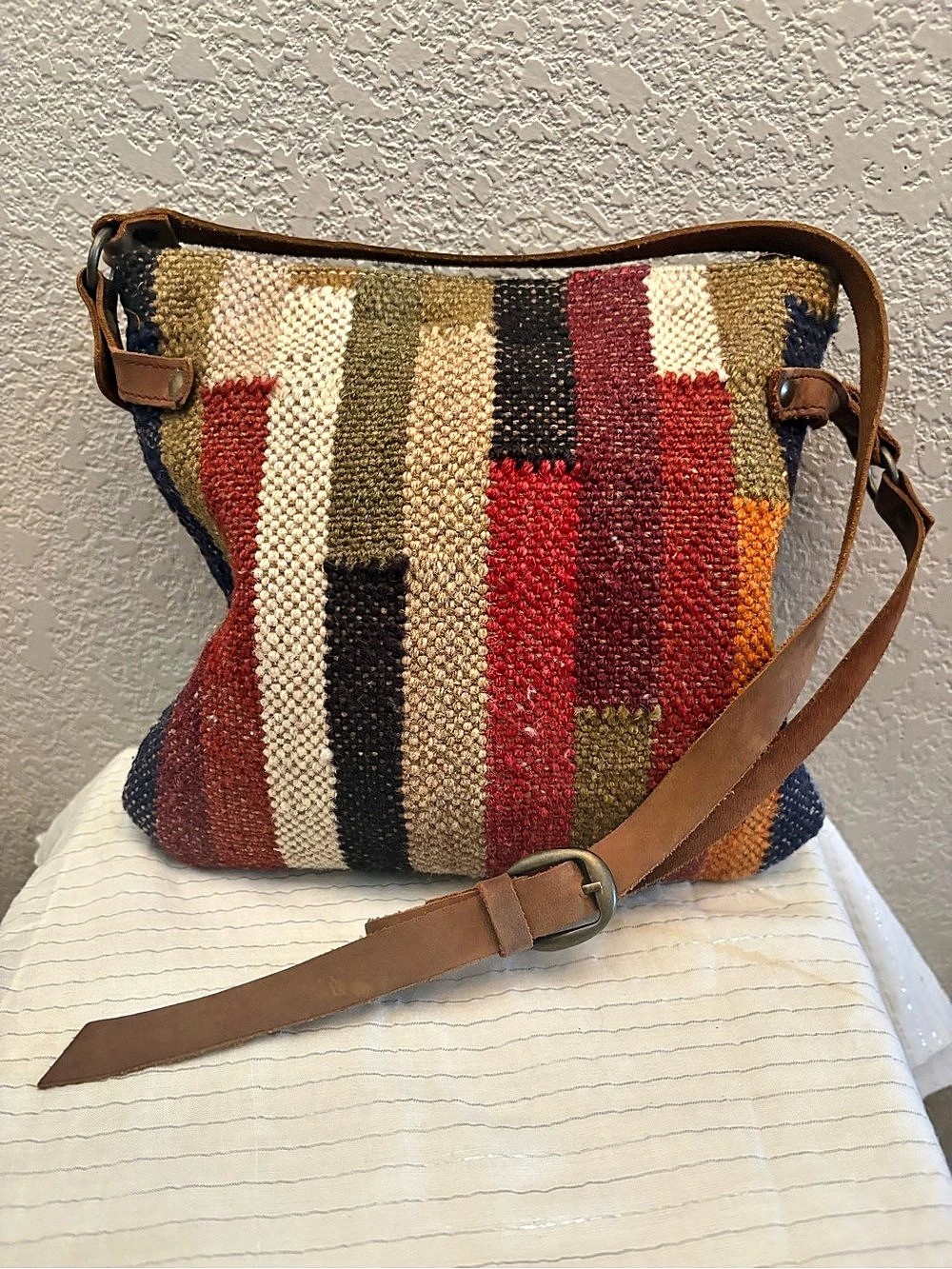 Multicolor Wool Crossbody Bag